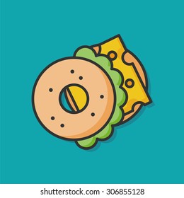 Bagel Color Line Icon