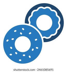 Bagel and Cream Cheese icon line vector illustration