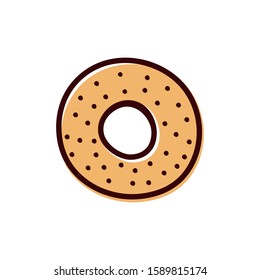 bagel donut flat vector illustration