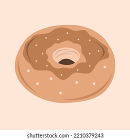 Bagel Flat Vector Illustration. Cute Bagel Cartoon Vector Illustration For Graphic Design And Decorative Element