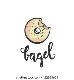 Bagel hand drawn illustration. Can be used for t-shirt, banner, card and other design projects.
