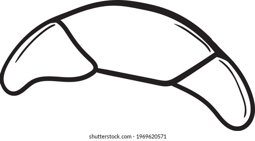 Bagel hand drawn vector doodle illustration. Cartoon bakery. Isolated on white background. Bakery product. Hand drawn simple element
