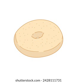 Bagel icon Cartoon Vector illustration Isolated on White Background