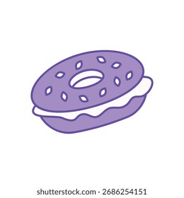 Icono de bagel Ilustración vectorial limpia y moderna
