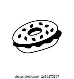 Icono de bagel Ilustración vectorial limpia y moderna