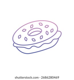 Icono de bagel Ilustración vectorial limpia y moderna