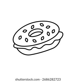 Icono de bagel Ilustración vectorial limpia y moderna