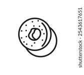 Bagel icon Flat line illustration