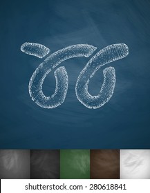 bagel icon. Hand drawn vector illustration. Chalkboard Design