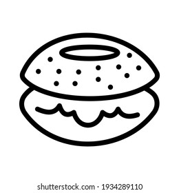 Icono de Bagel ilustración vectorial aislada. Icono de vector de estilo negro de alta calidad