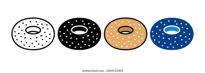 Bagel Icon Set Multiple Style Collection