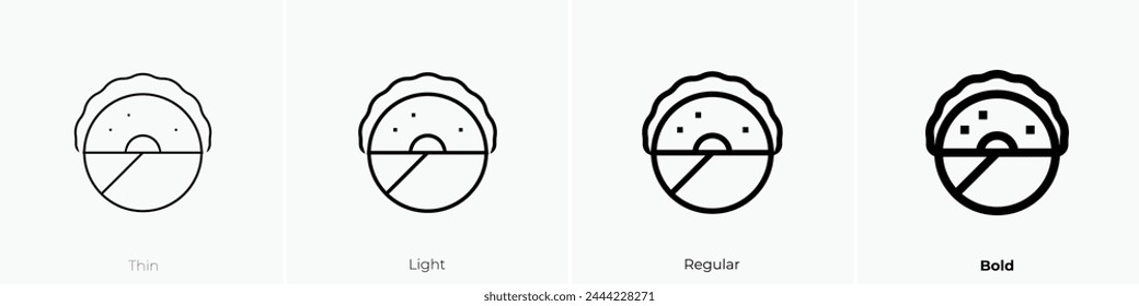 Bagel-Symbol. Dünnes, leichtes Regular- und Bold-Design isoliert auf weißem Hintergrund