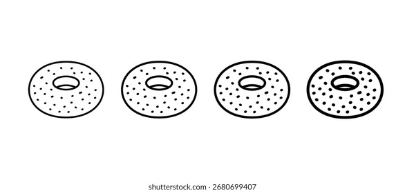Elemento de ícone de várias linhas do Bagel