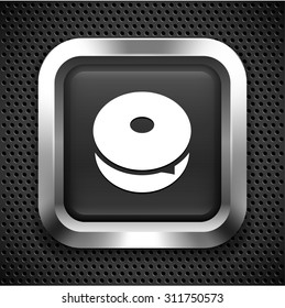 Bagel on Black Square Button