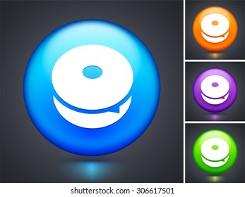 Bagel on Blue Round Button