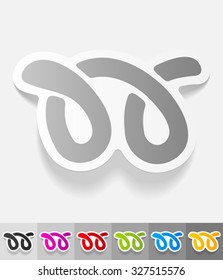 bagel paper sticker with shadow. Vector illustration