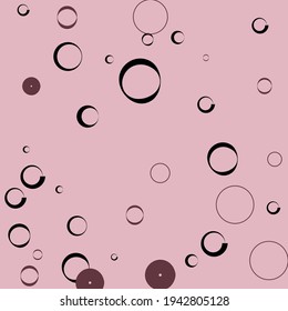 Bagel Round Bordo Dark Modern Style Background. Curves Light Purple Pastel Minimal Modern Art Pattern. Calm Retro Donut Classical Elegant Circles Modern Design. Black Pink Oval Vector llustration.