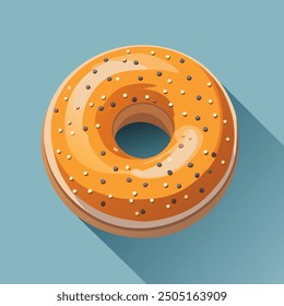 bagel with sesame seeds vector illustration