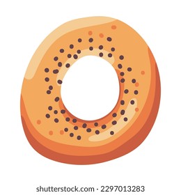 Bagel, Vektorgrafik-Illustration einzeln auf weißem Hintergrund.