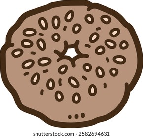 Bagel vector doodle illustration and graphic