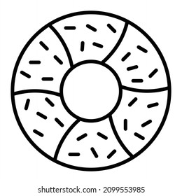 Icono De Esquema Del Vector De Bagel Aislado En Fondo Blanco
