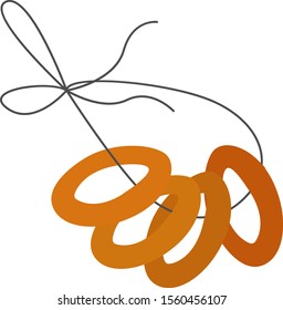 Bagels, illustration, vector on white background.