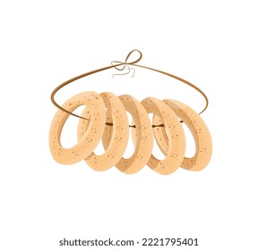 Bagels isolated. Pastry. Bakey item. Flat vector illustration.