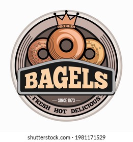 Bagels Logo Design Template Emblem Label Stock Vector (Royalty Free ...
