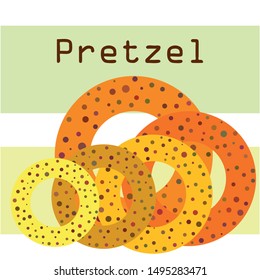 Bagels with poppy and sesame seeds flat design. Vector illustration of bakery products. Eating fresh and tasty bread.