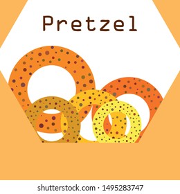 Bagels with poppy and sesame seeds flat design. Vector illustration of bakery products. Eating fresh and tasty bread.