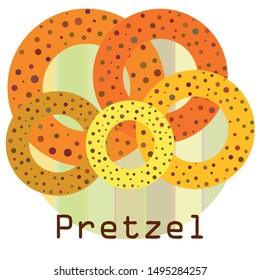 Bagels with poppy and sesame seeds flat design. Vector illustration of bakery products. Eating fresh and tasty bread.