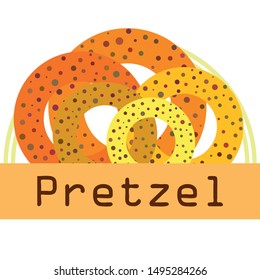Bagels with poppy and sesame seeds flat design. Vector illustration of bakery products. Eating fresh and tasty bread.