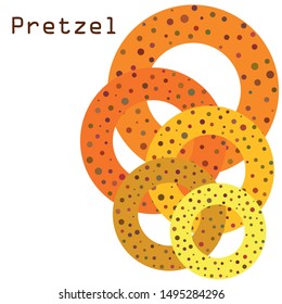 Bagels with poppy and sesame seeds flat design. Vector illustration of bakery products. Eating fresh and tasty bread.