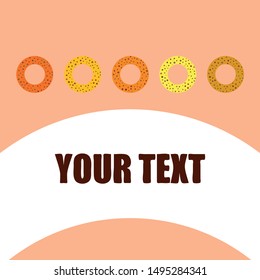 Bagels with poppy and sesame seeds flat design. Vector illustration of bakery products. Eating fresh and tasty bread.