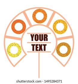 Bagels with poppy and sesame seeds flat design. Vector illustration of bakery products. Eating fresh and tasty bread.