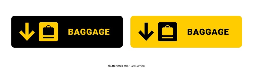 baggage airport sign vector or baggage airport sign isolated on white background. Best baggage airport sign vector. baggage airport icon vector for content about airports. The best sign isolated.