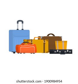 Baggage. Bags and suitcases, vector illustration