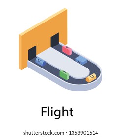 Baggage carousel isometric icon