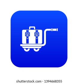 Baggage cart icon digital blue for any design isolated on white vector illustration