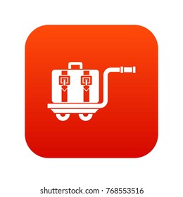 Baggage cart icon digital red for any design isolated on white vector illustration