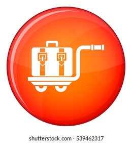 Baggage cart icon in red circle isolated on white background vector illustration