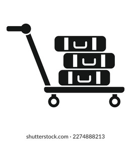 Icono del carrito de equipaje vector simple. Apoyo terrestre. Camión de carga
