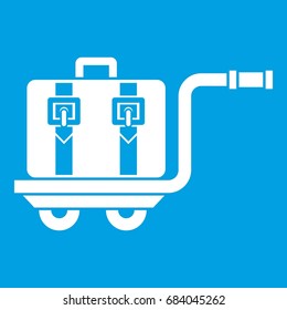 Baggage cart icon white