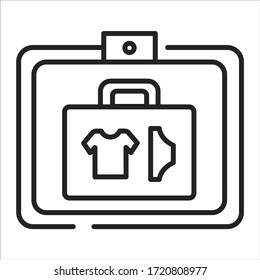 Baggage check black line icon. Check for prohibited items. Using a special scanner. Pictogram for web page, mobile app, promo. UI UX GUI design element.