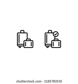 Baggage check and pass Outline Icon, Logo, and illustration Vector
