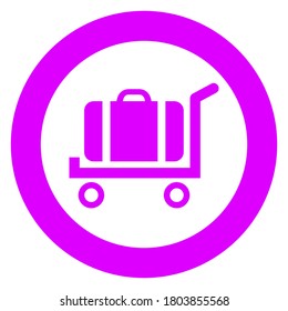 baggage, circle trendy icon on a white background