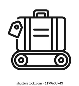 Baggage claim area. Simple flat design. Isolate on white background.