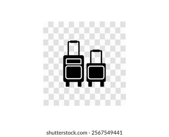 Baggage Claim. Conveyor Belt With Luggage In Airport Travel bags vector set Baggage Airport People Briefcase. Icon with reflection on white background. Air Travel Thin Line Icons  Editable Stroke