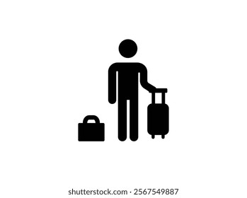 Baggage Claim. Conveyor Belt With Luggage In Airport Travel bags vector set Baggage Airport People Briefcase. Icon with reflection on white background. Air Travel Thin Line Icons  Editable Stroke