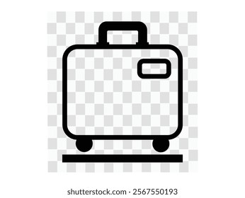 Baggage Claim. Conveyor Belt With Luggage In Airport Travel bags vector set Baggage Airport People Briefcase. Icon with reflection on white background. Air Travel Thin Line Icons  Editable Stroke